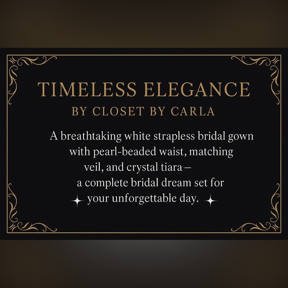 David’s bridal 👰 Elegant White Strapless Wedding Gown with Veil & Tiara Set - Picture 13 of 13